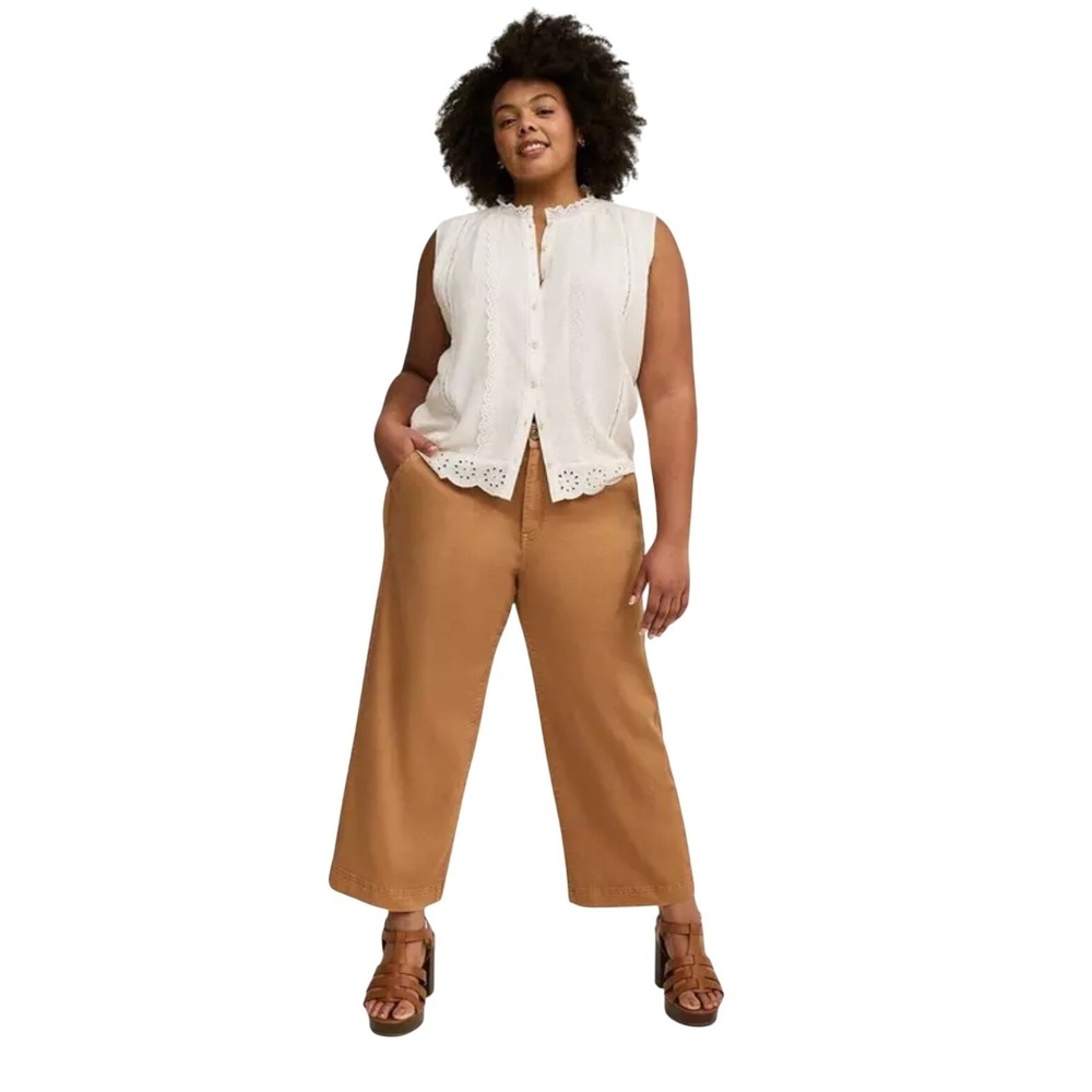 Torrid Trouser Cropped Wide Leg Pants Tobacco Brown Size 18 NWT